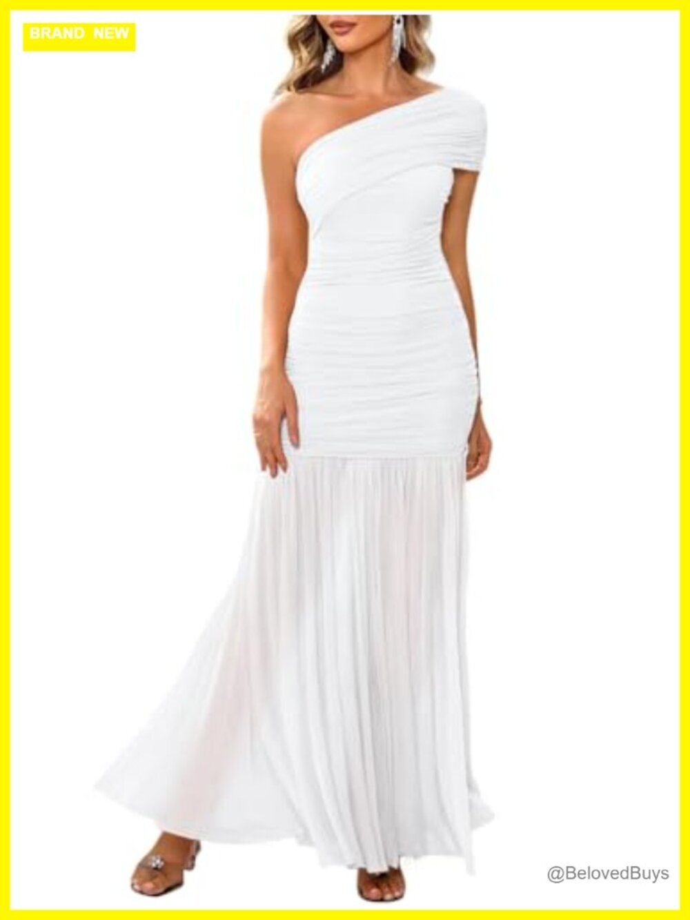 Women's One Shoulder Sleeveless Maxi Dress Formal Evening Prom Wedding Party